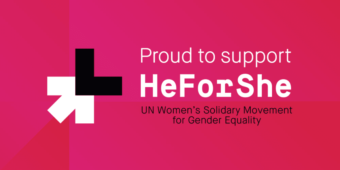 A logo of the HeForShe Alliance