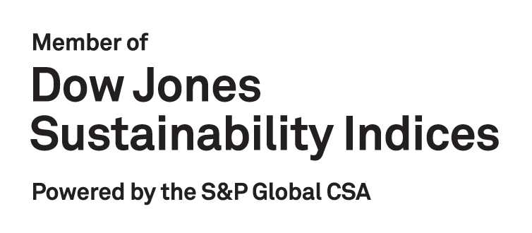 リクルートホールディングスが、2024年「Dow Jones Sustainability Asia Pacific Index (DJSI Asia Pacific)」の構成銘柄となっていることを示すロゴ。