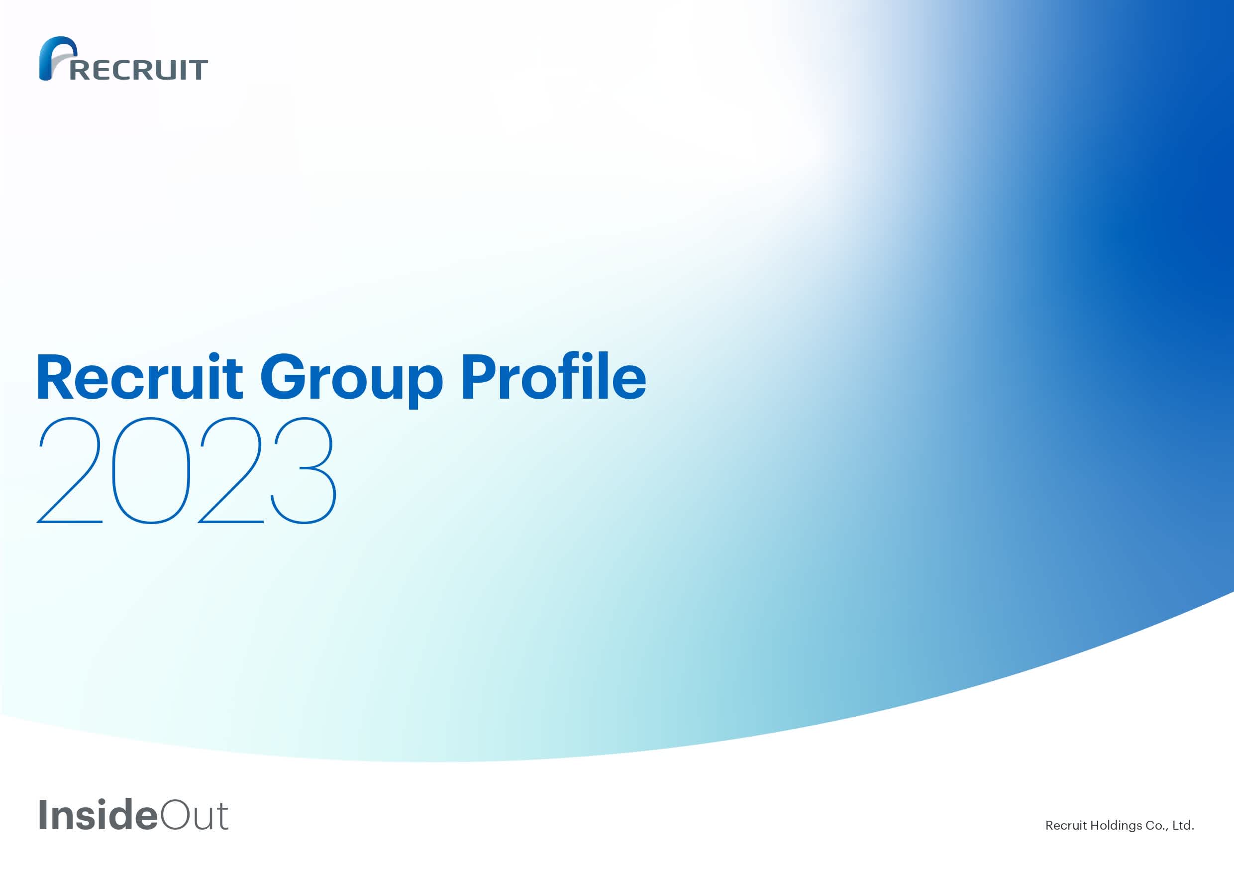 Recruit Group Profile 2023 Inside Outの表紙