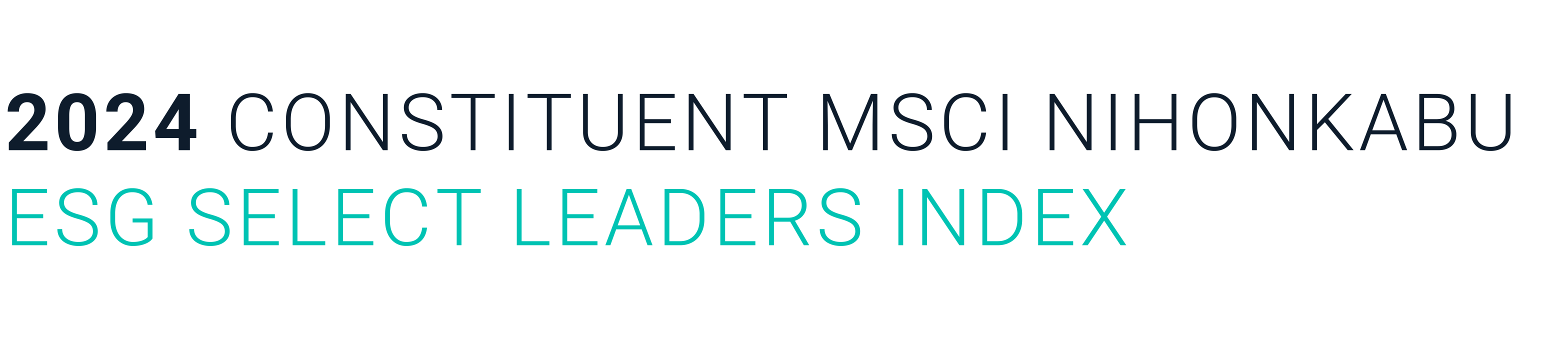 Logo showing that Recruit Holdings is included in the 2024 Constituent MSCI Nihonkabu ESG Select Leaders Index.