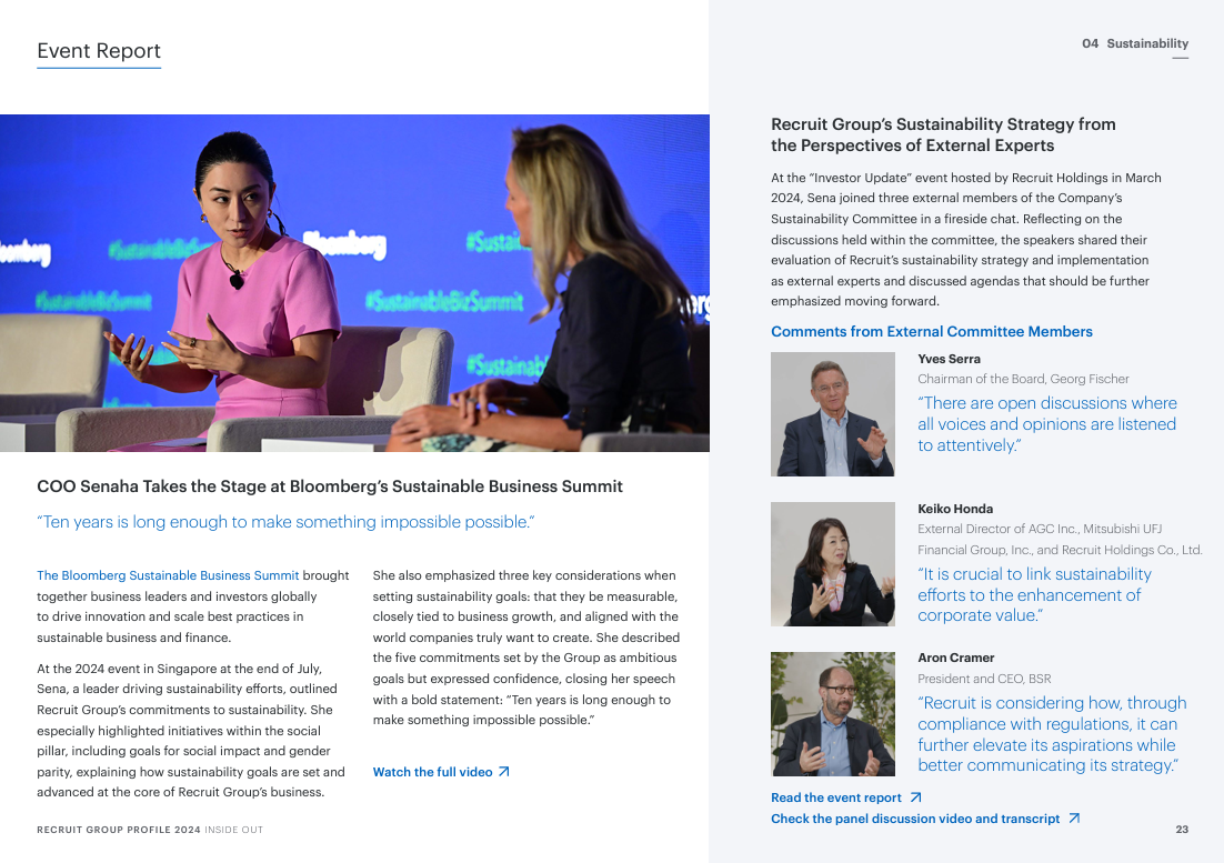 RGP’s Sustainability Event Report page