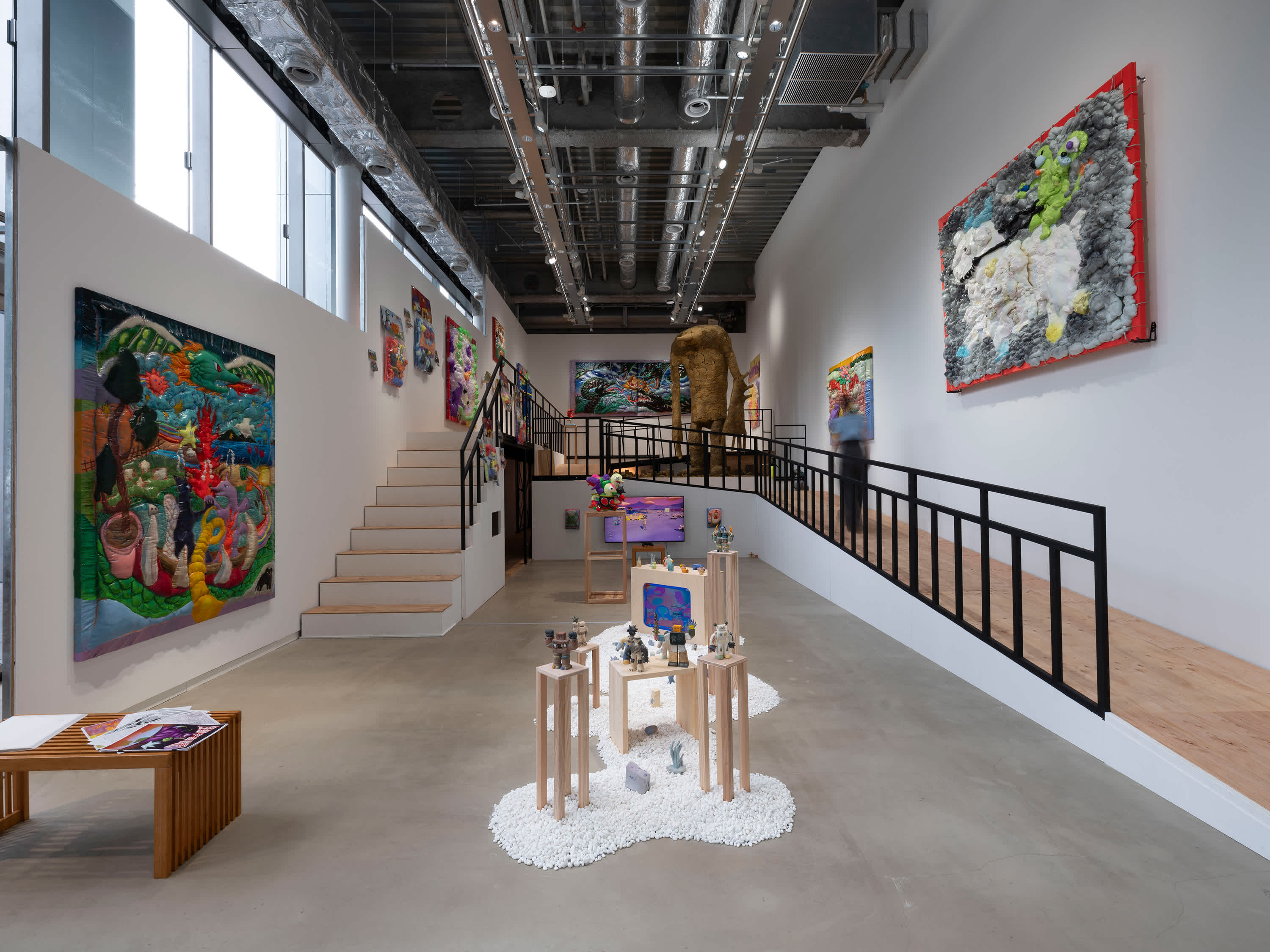 An inside look at the art center during a summer 2024 exhibition