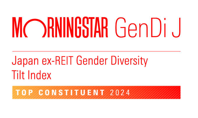 Logo showing Recruit Holdings is listed in the Morningstar Japan ex-Reit Gender Diversity Tilt Index.