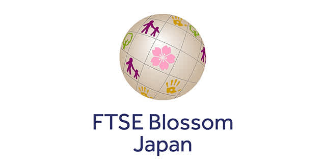 リクルートホールディングスが、2024年「FTSE Blossom Japan Index」の構成銘柄となっていることを示すロゴ。